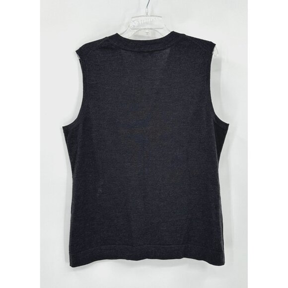 PENDLETON sweater vest cardigan 100% merino wool charcoal gray knit XL - Picture 5 of 6